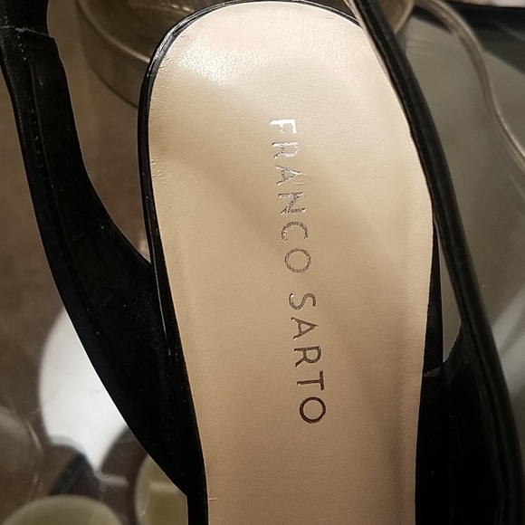 FRANCO SARTO shoes leather open toe wedge elegant - Picture 2 of 8